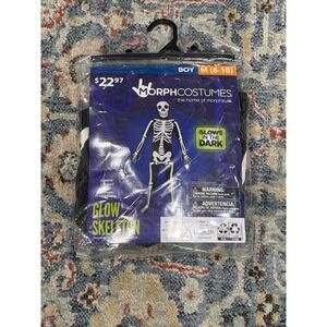 Morphsuits Skeleton Morphsuit Boys M 8-10 Black Glow In The Dark NWT